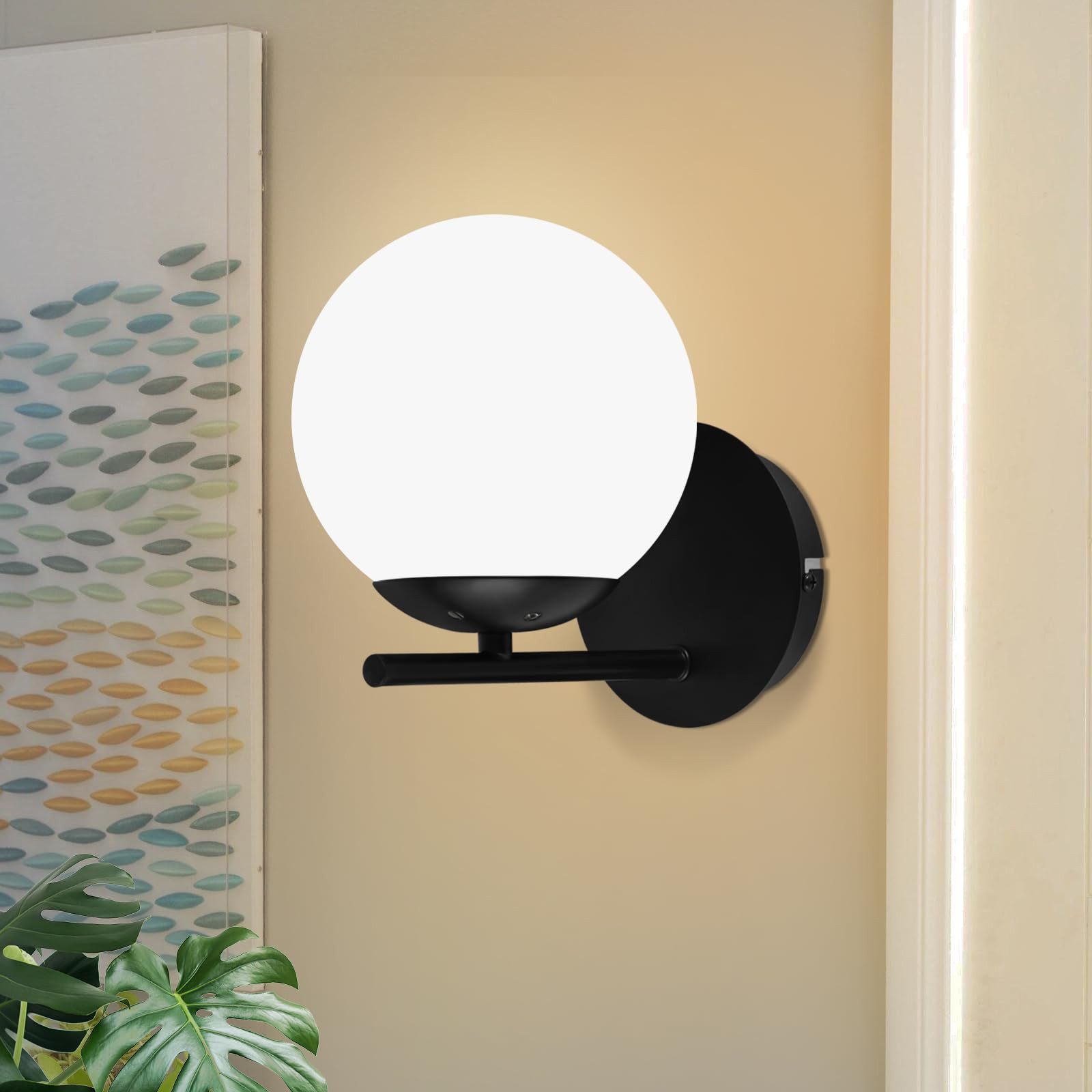 Nettlife Wandleuchte Schwarz Glas E27 Bettlampe günstig online kaufen