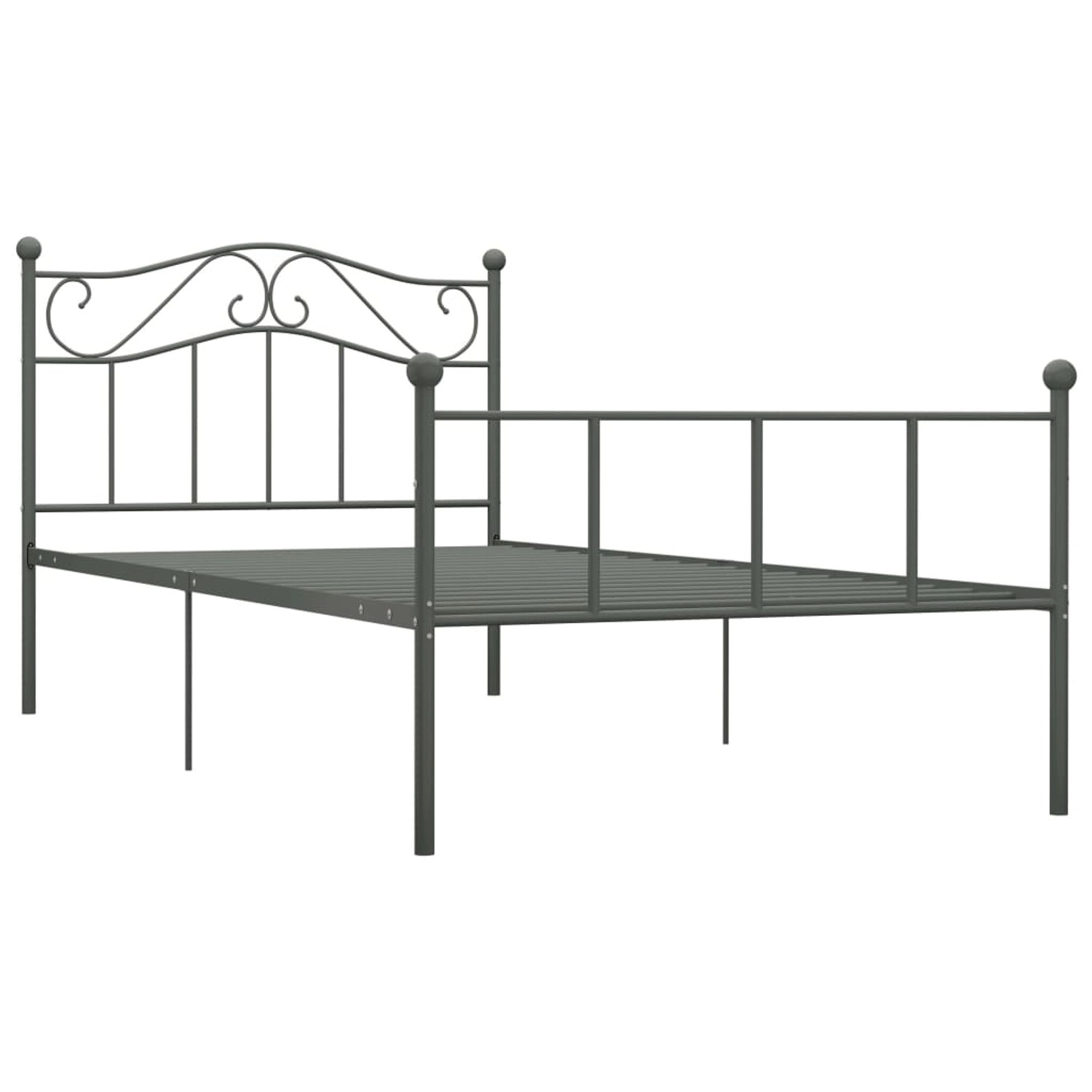 Bettgestell Grau Metall 90×200 Cm günstig online kaufen