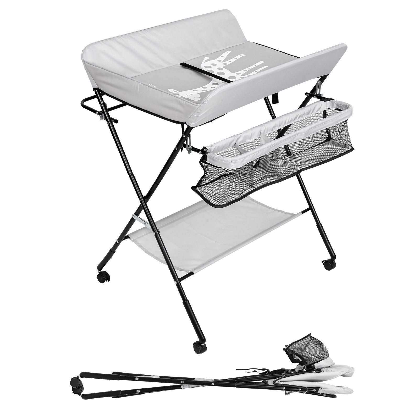 Clanmacy Wickeltisch Baby Wickeltisch Wickelkombination klappbar günstig online kaufen