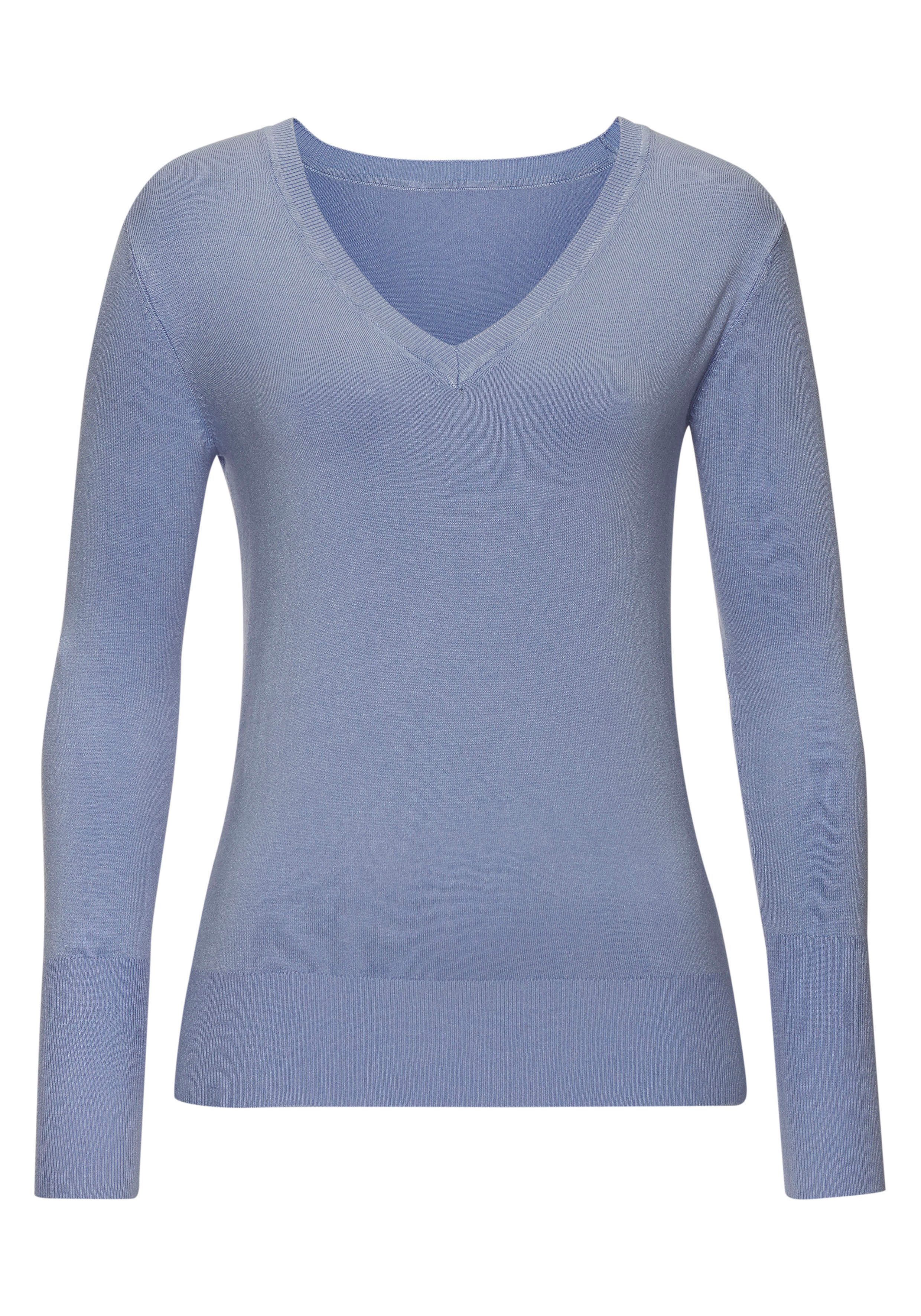 Vivance V-Ausschnitt-Pullover, in taillierter Form, weicher Strickpullover, günstig online kaufen