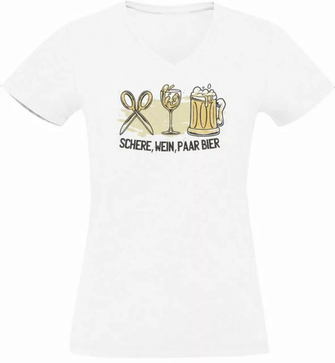 MyDesign24 T-Shirt Damen Party T-Shirt - Party T-Shirt Schere, Wein, Paar B günstig online kaufen