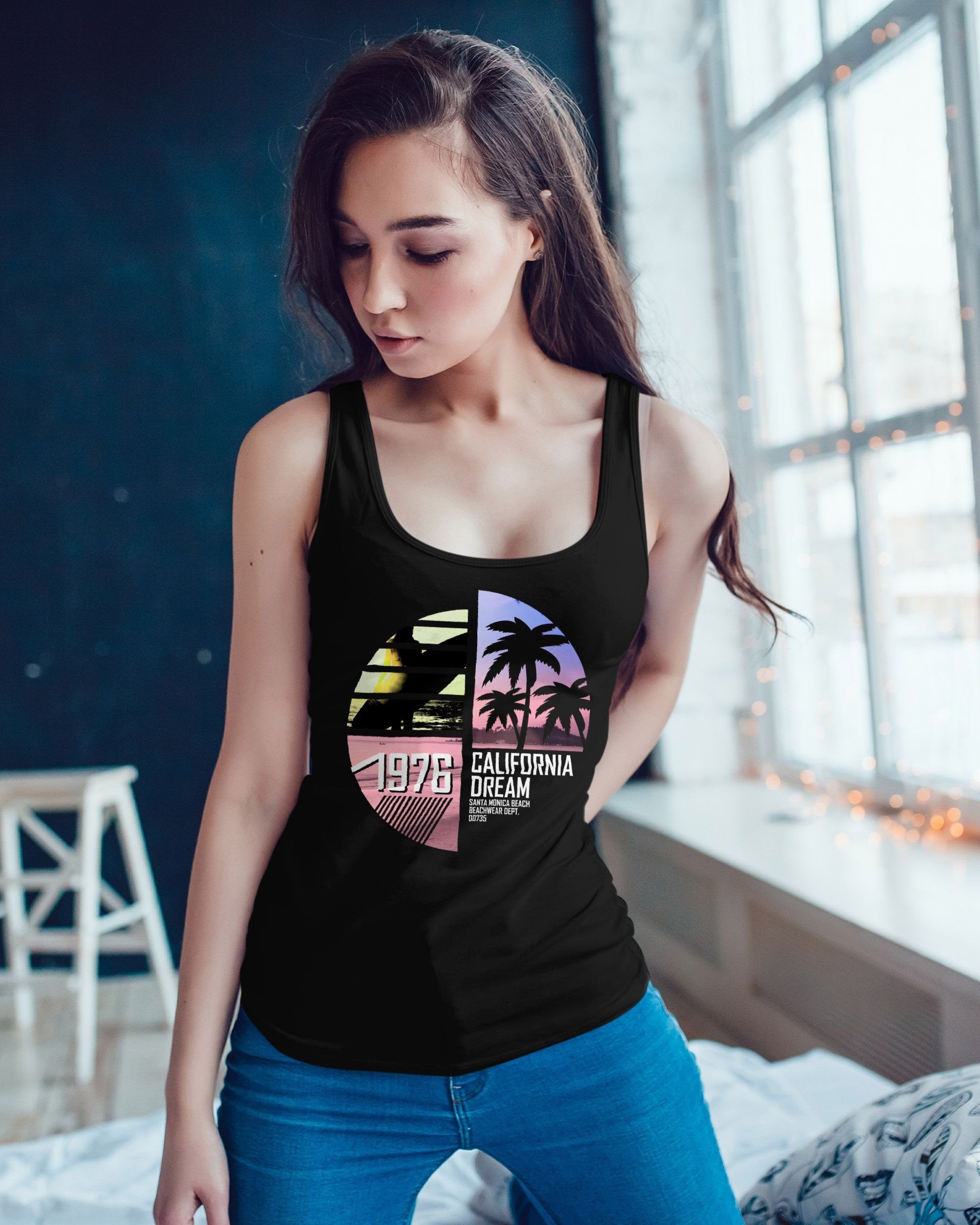 Neverless Tanktop Damen Tank-Top California Surfing günstig online kaufen