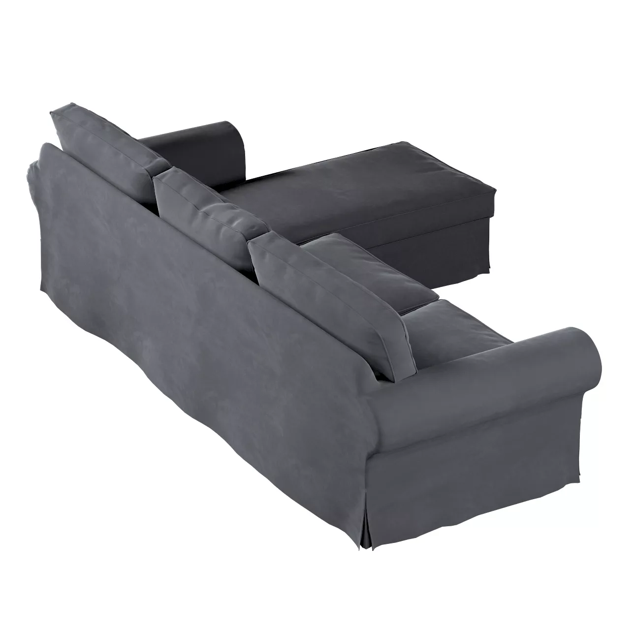 Bezug für Ektorp 2-Sitzer Sofa mit Recamiere, anthrazit, Ektorp 2-Sitzer So günstig online kaufen