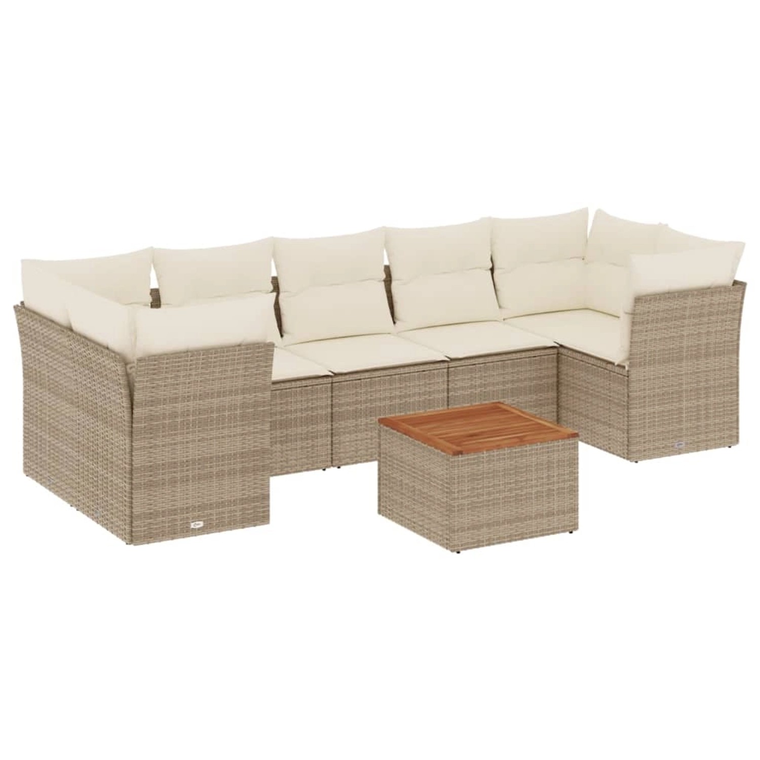 vidaXL 8-Tlg Garten-Sofagarnitur mit Kissen Beige Poly Rattan 3255841 günstig online kaufen