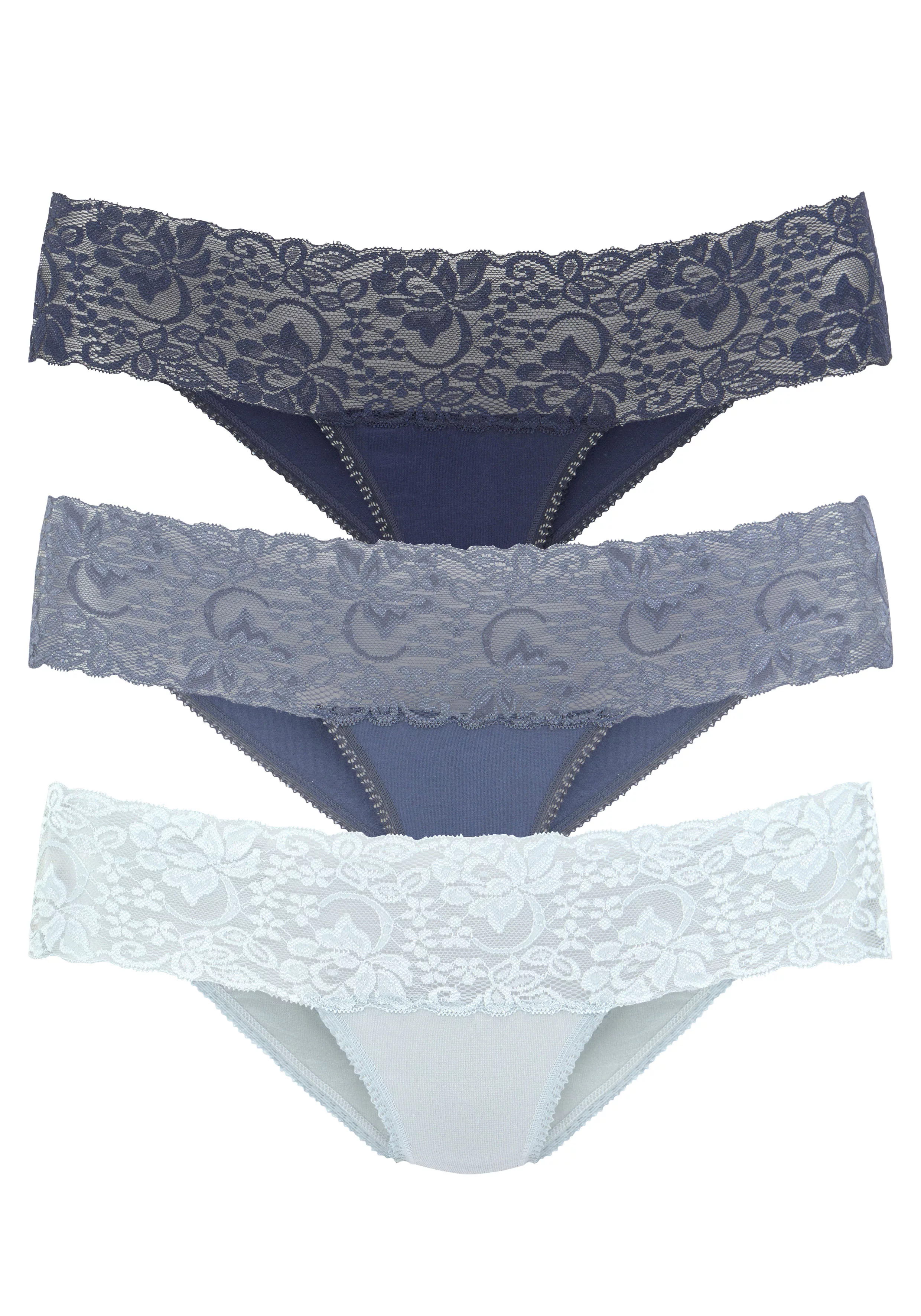 Vivance Brasilslip, (Packung, 3 St.), aus elastischer Baumwolle mit florale günstig online kaufen