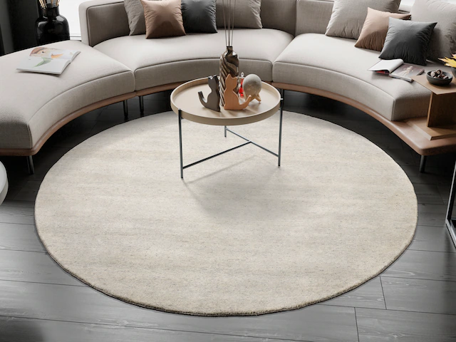OCI DIE TEPPICHMARKE Wollteppich »ESEMPIO UNI MELANGE«, rund, 18 mm Höhe, r günstig online kaufen