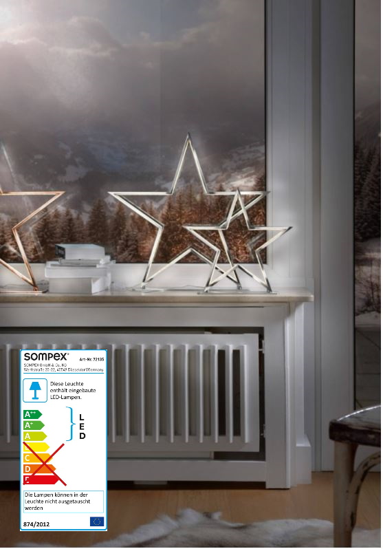 Tischleuchte LED -  Lucy Weihnachtsstern chrom, H 33 cm günstig online kaufen