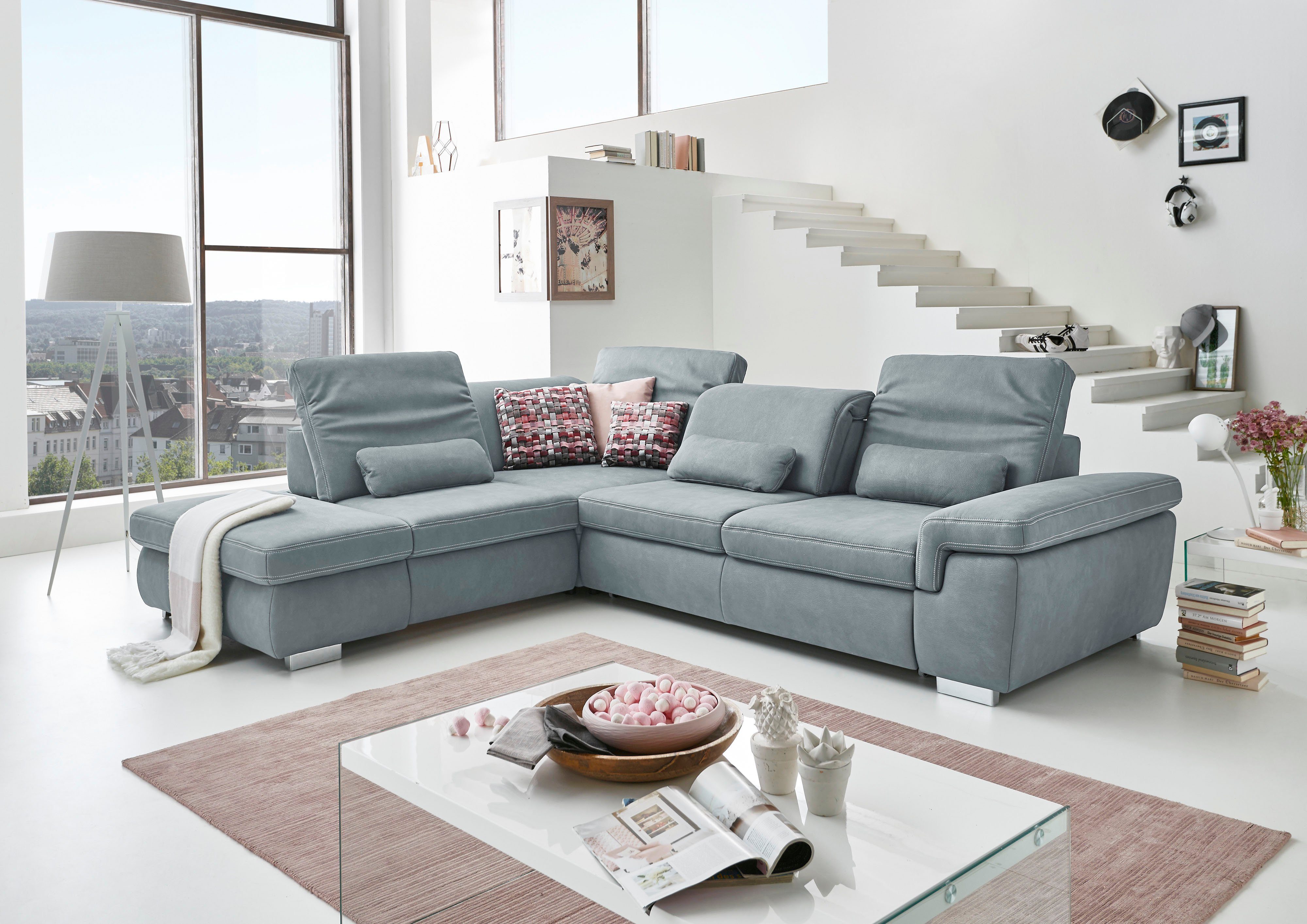 Die PlanBar Ecksofa "MP-IN17041 L-Form", Sitztiefenverstellung, optional mi günstig online kaufen