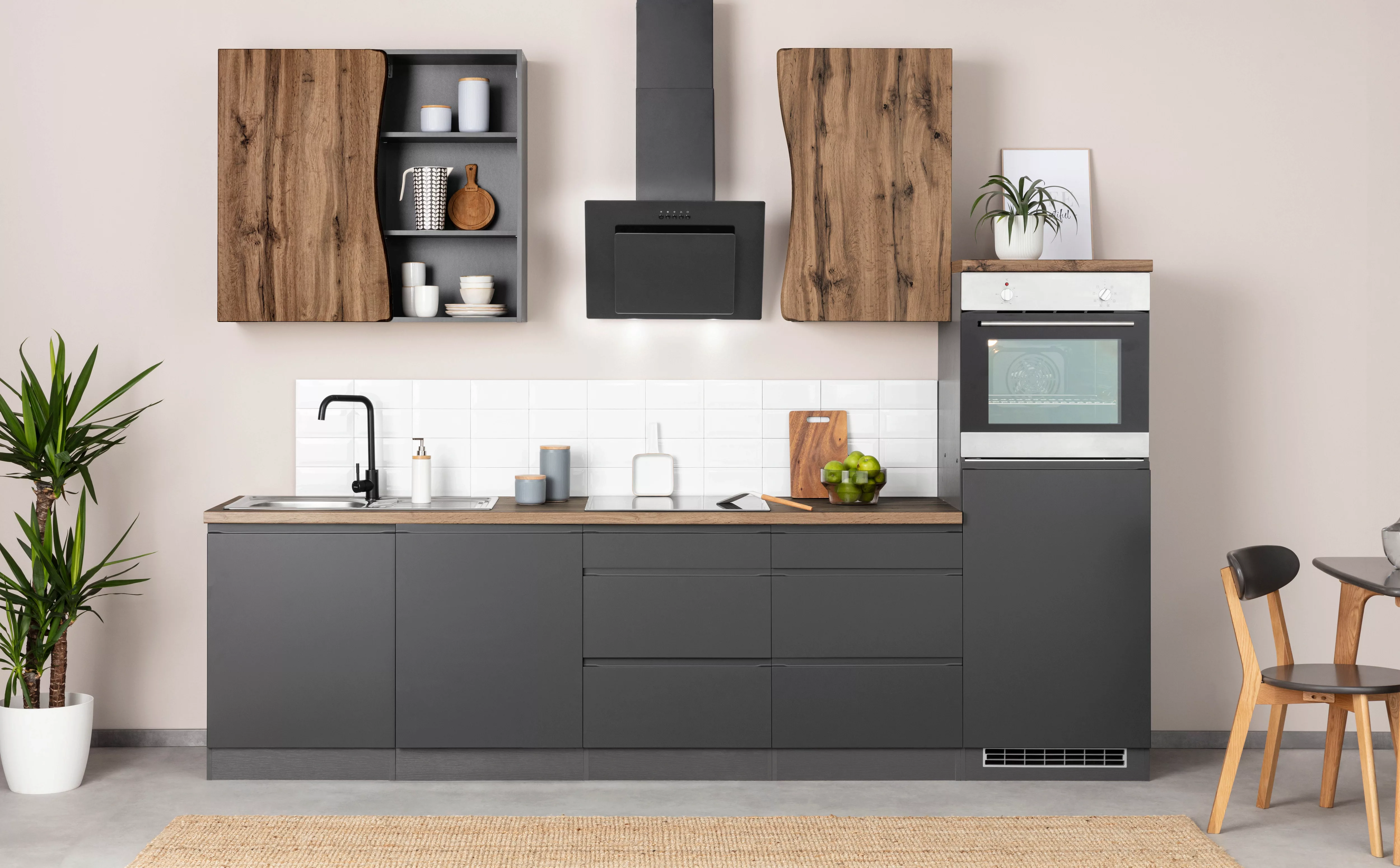 KOCHSTATION Küchenzeile "KS-Bruneck", 300cm breit, ohne E-Geräte, hochwerti günstig online kaufen