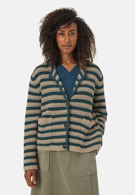 Masai Cardigan MaLeland Gestreift, Baumwolle, schöner Revers günstig online kaufen