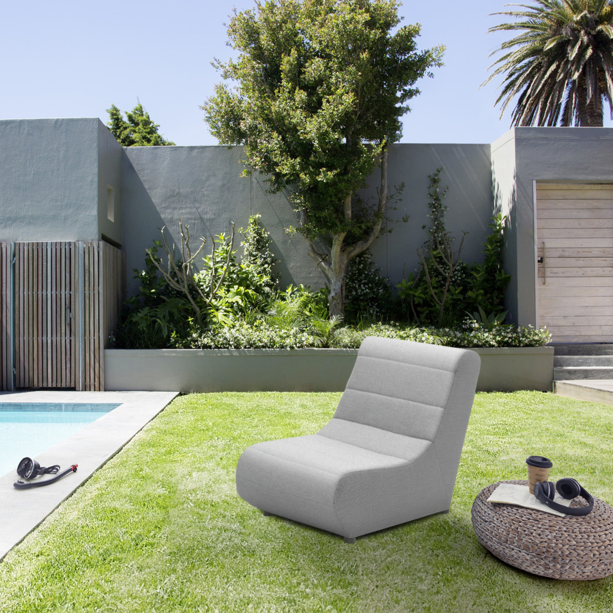 Outdoor Sofa 300 002 Sessel Element, Gartenmöbel, Couch, Gartensofa, silber günstig online kaufen