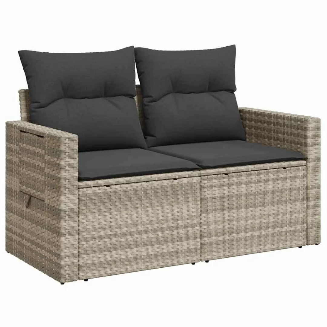 vidaXL Loungesofa Gartensofa mit Kissen 2-Sitzer günstig online kaufen
