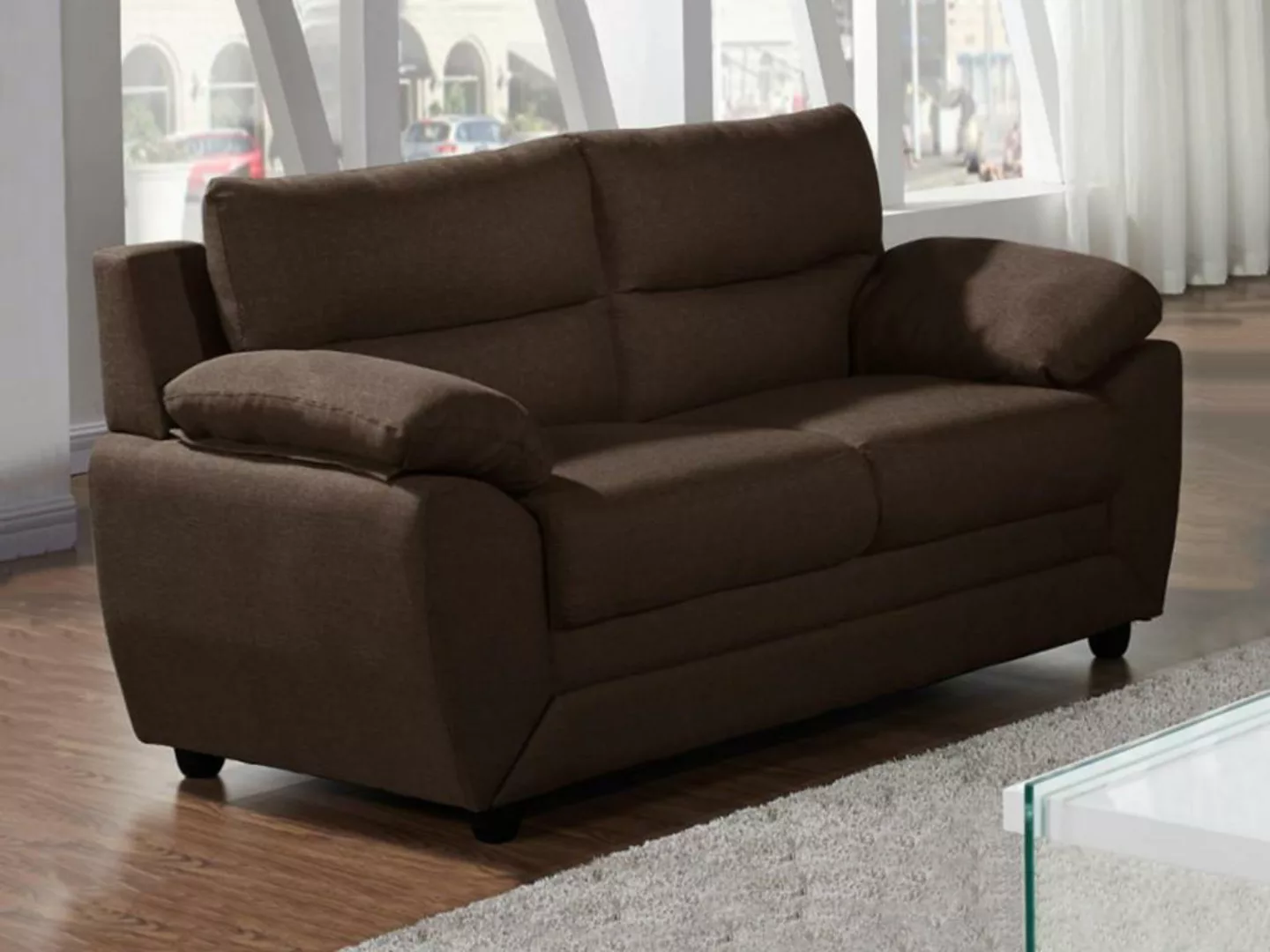 Sofa 2-Sitzer - Stoff - Braun - MANOA günstig online kaufen