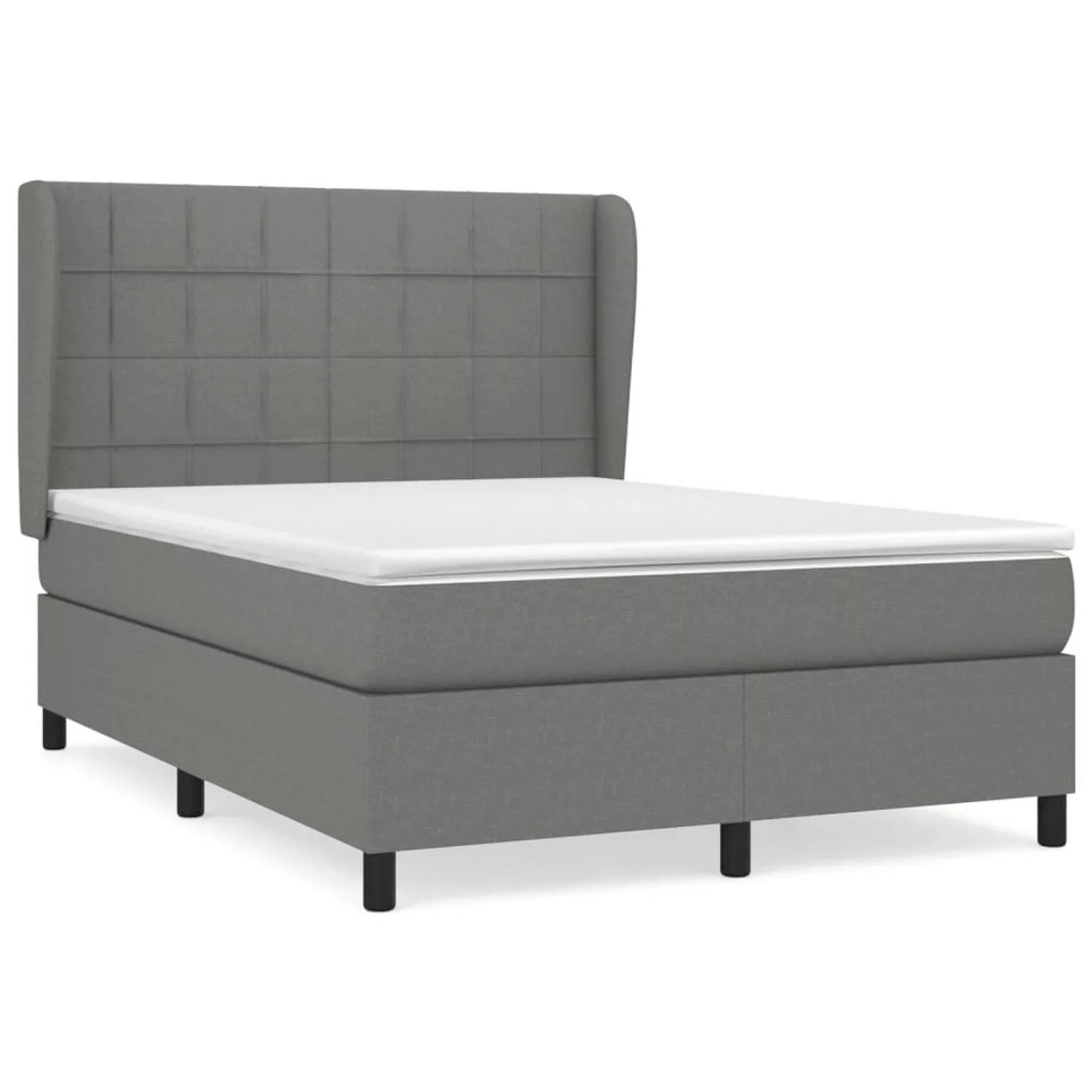 vidaXL Boxspringbett mit Matratze Dunkelgrau 140x190 cm Stoff1396119 günstig online kaufen