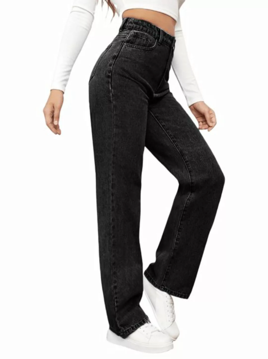 ZWY High-waist-Jeans Lange, modische und vielseitige Hose mit geradem Bein günstig online kaufen