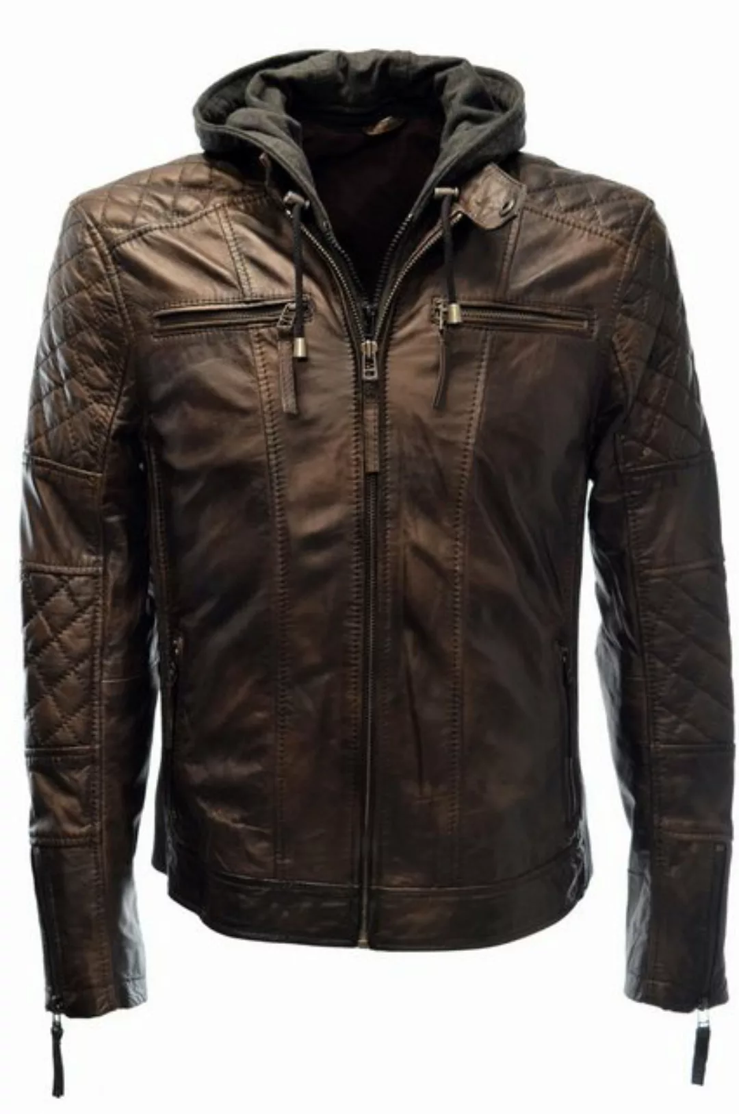 Zimmert Leather Lederjacke Alex II gesteppt, washed, abnembare Kapuze, Schw günstig online kaufen