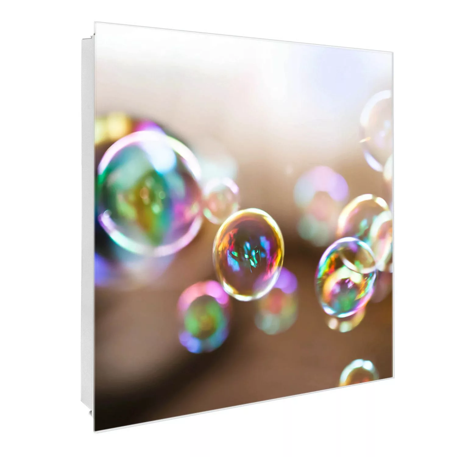 Banjado Großer Schlüsselkasten Glas 30x30cm Weiß Scharnier Links 50 Haken B günstig online kaufen