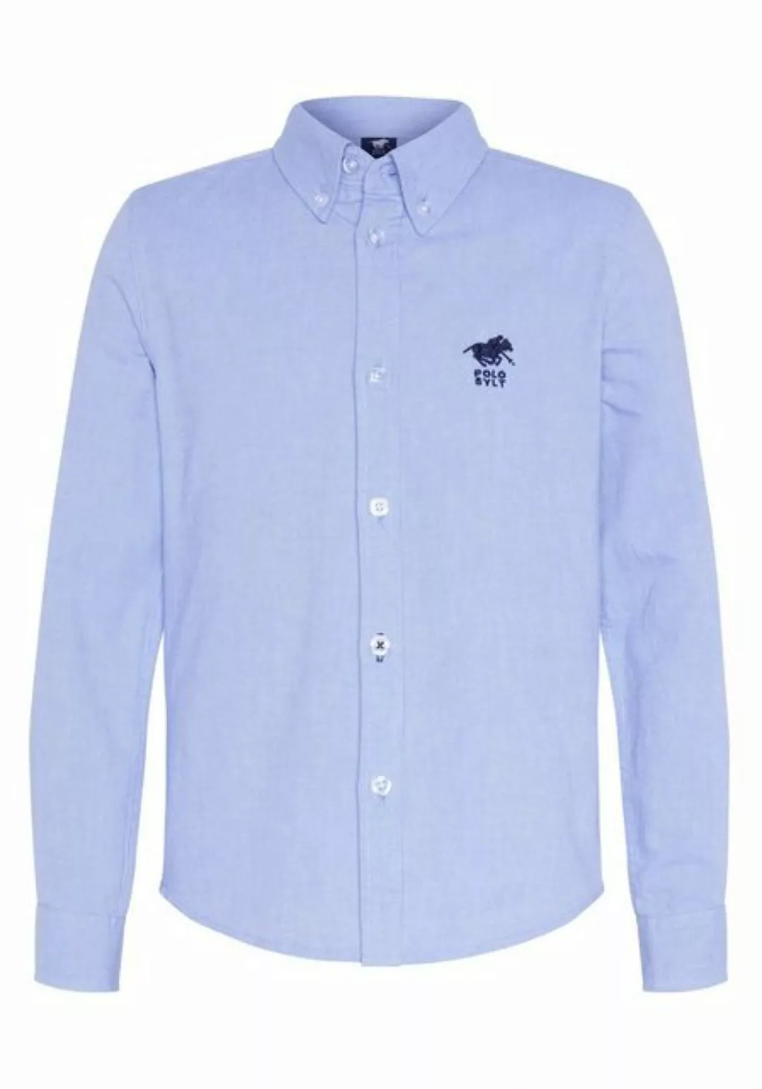 Polo Sylt Langarmhemd mit geknöpftem Kragen und Logo-Stitching günstig online kaufen