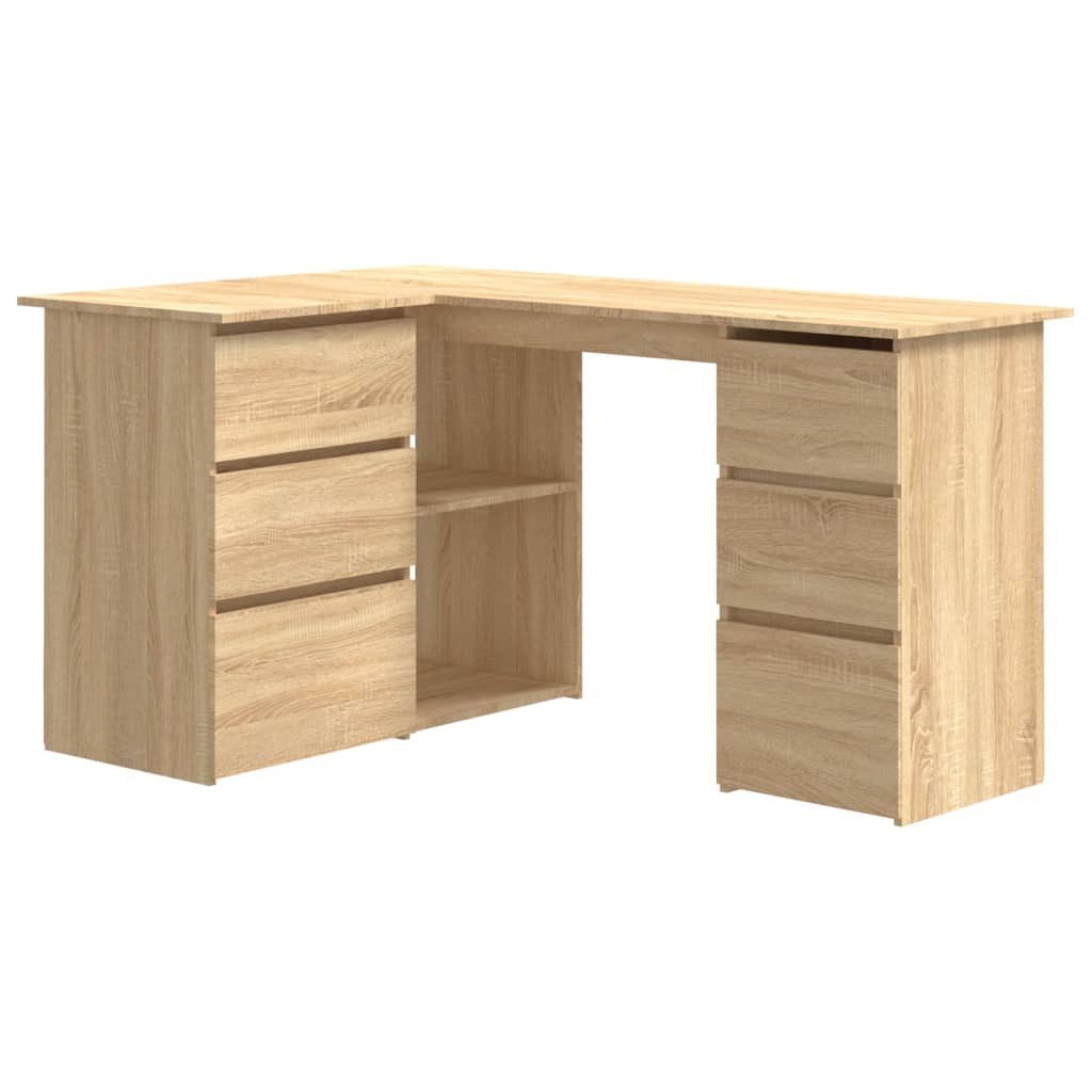 furnicato Schreibtisch Eckschreibtisch Sonoma-Eiche 145x100x76 cm günstig online kaufen