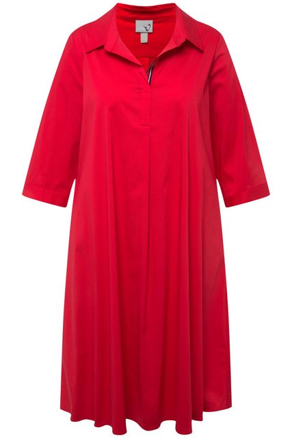 Ulla Popken Sommerkleid Tunikakleid A-Linie Hemdkragen 3/4-Arm günstig online kaufen