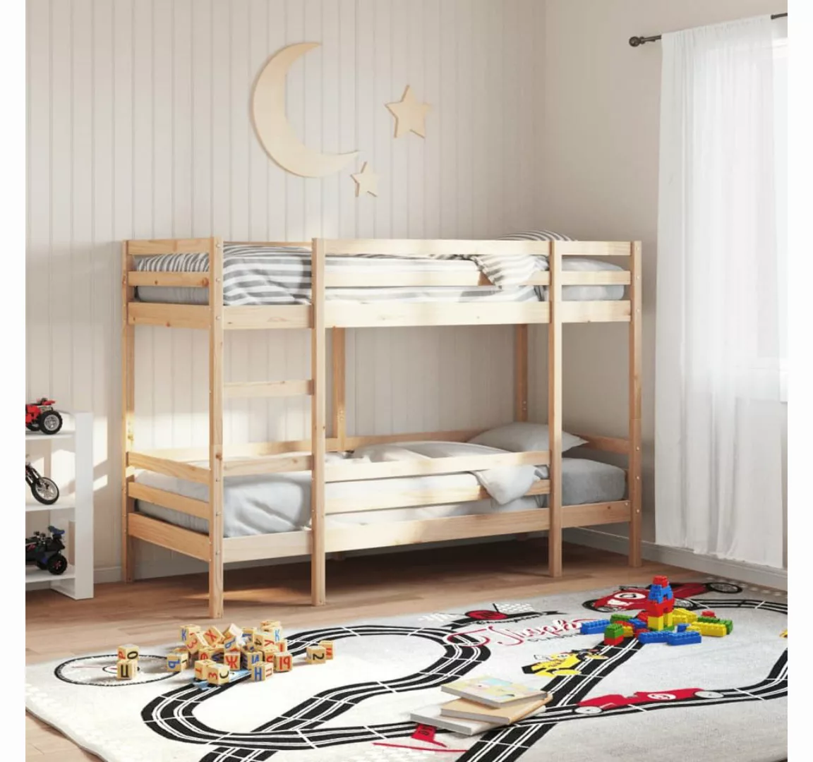 vidaXL Bettgestell Etagenbett 90x200 cm Massivholz Kiefer Bett Bettgestell günstig online kaufen