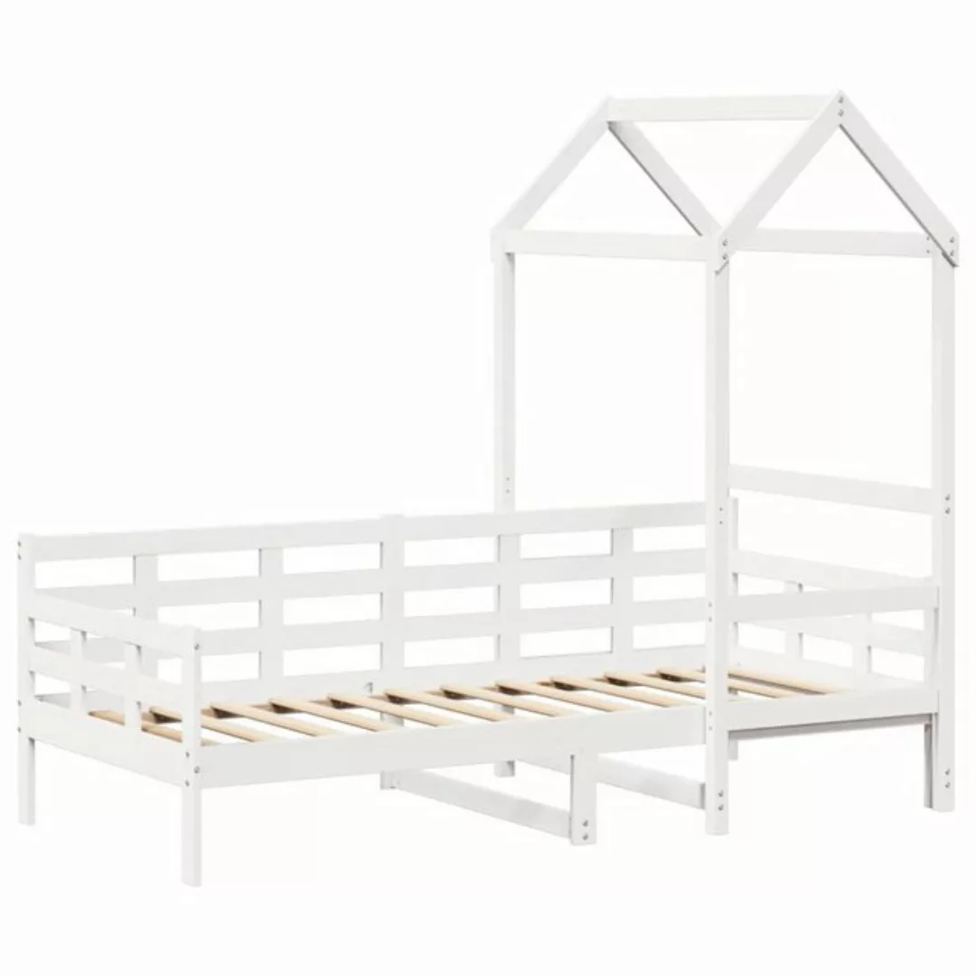 vidaXL Bett Tagesbett mit Dach Weiß 80x200 cm Massivholz Kiefer günstig online kaufen