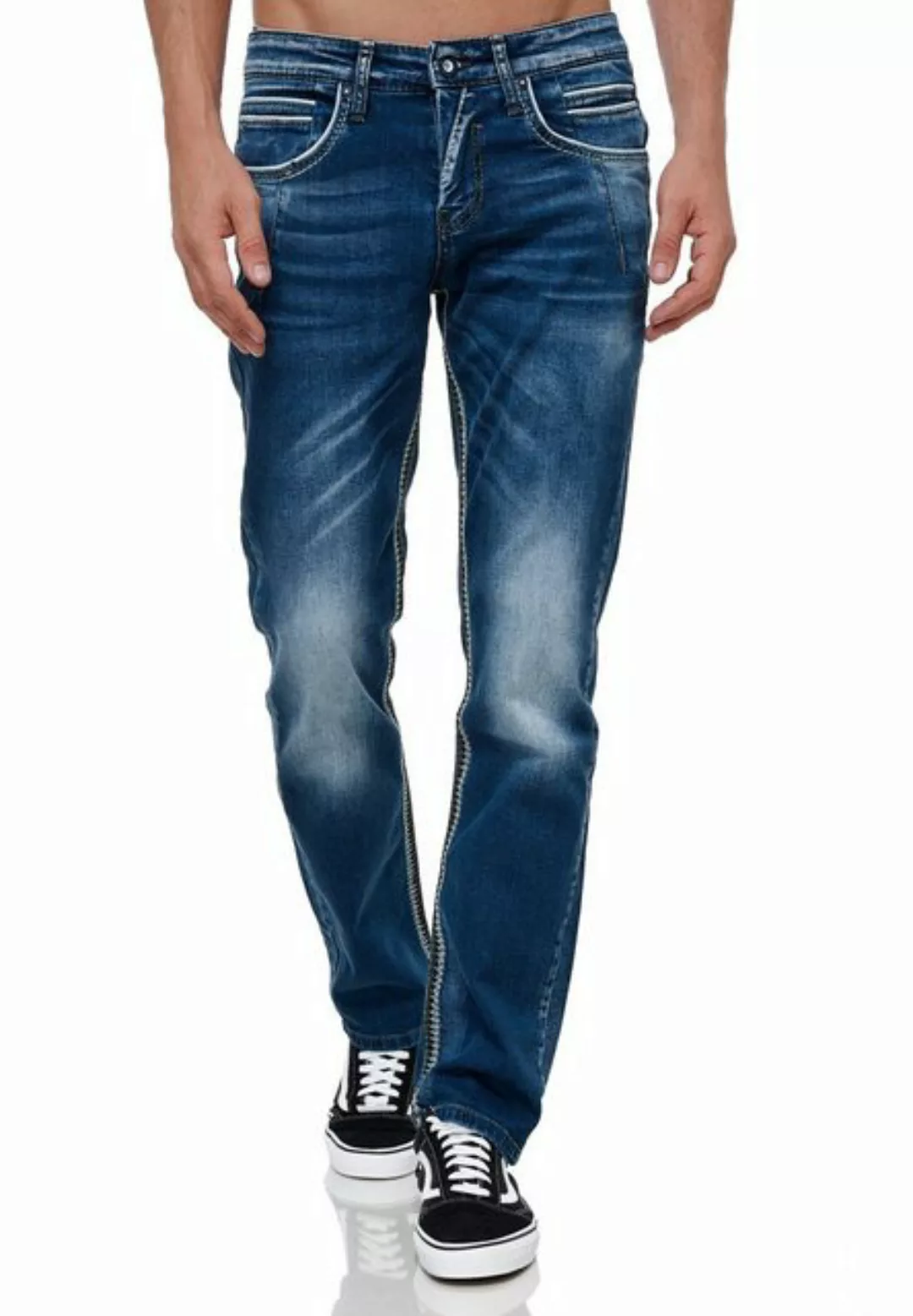 Rusty Neal Straight-Jeans mit trendigen Kontrastnähten günstig online kaufen