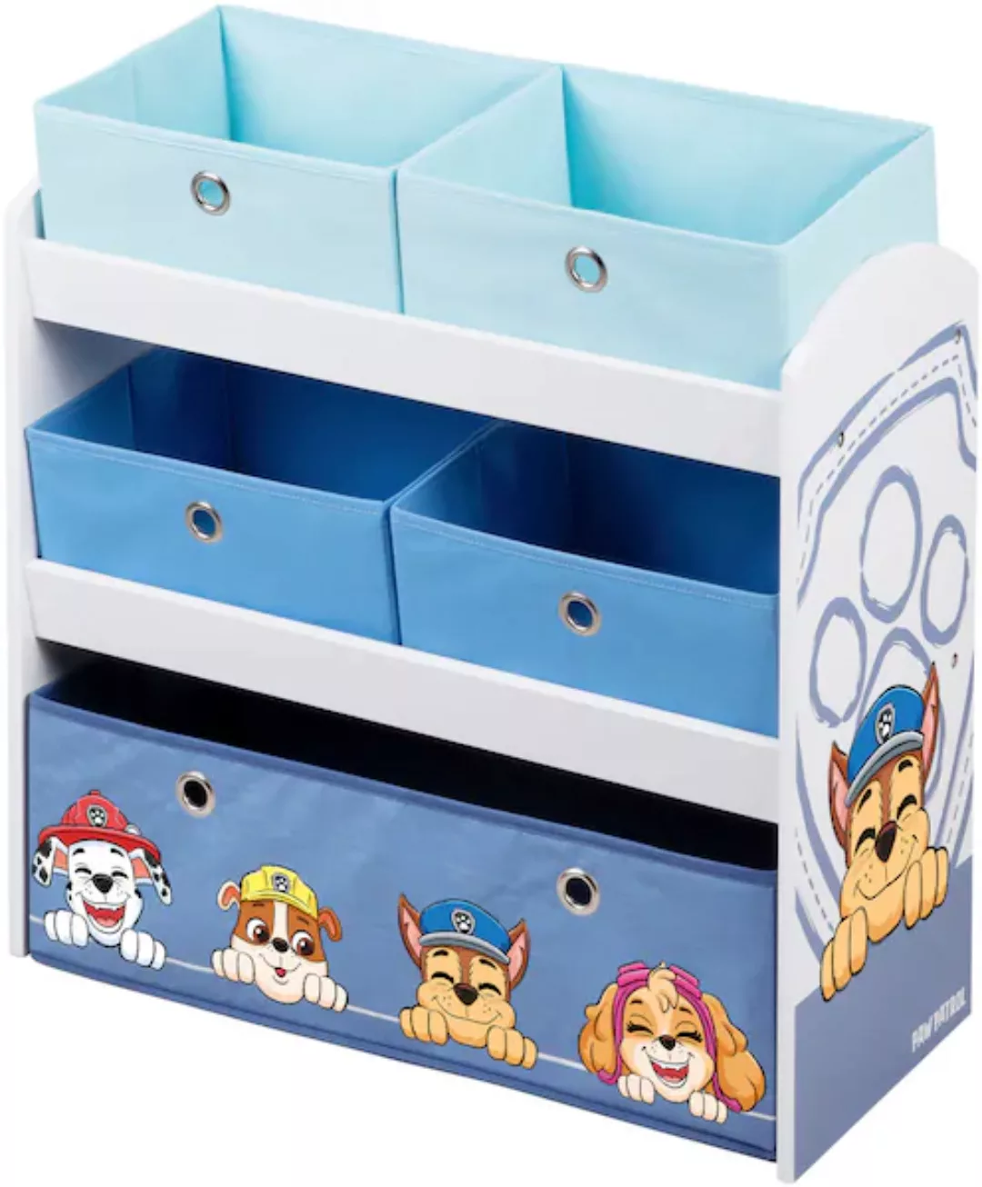 roba® Kinderregal »PAW Patrol, weiß«, inklusive 5 Stoffboxen in 2 Größen günstig online kaufen