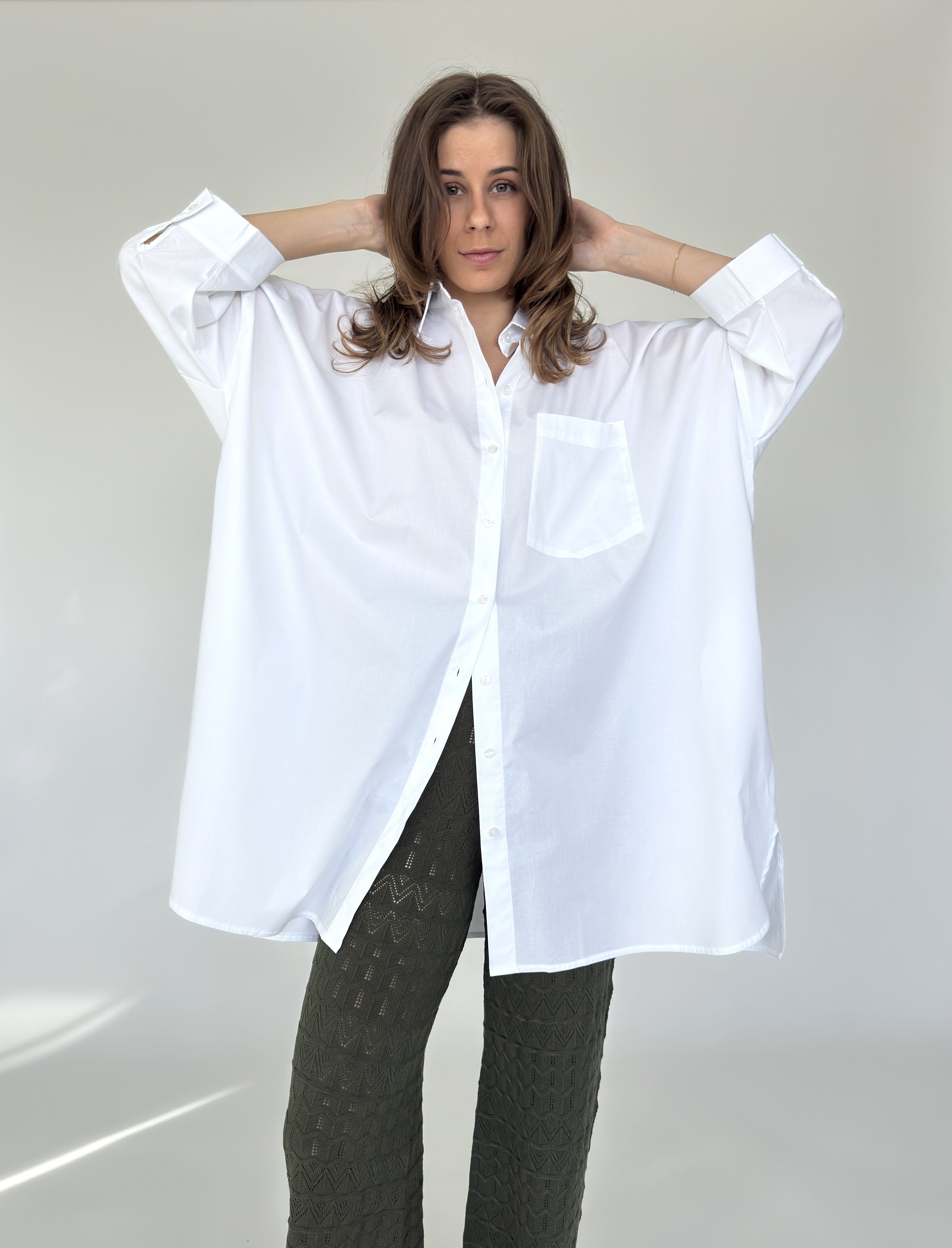 Zuckerwatte Longbluse bequeme A- Linie aus günstig online kaufen