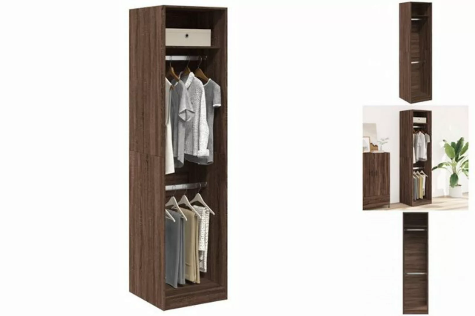 vidaXL Kleiderschrank Kleiderschrank Braun Eichen-Optik 50x50x200 cm Holzwe günstig online kaufen