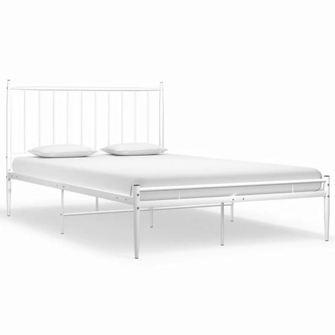 vidaXL Bett Bett Weiß Metall 120x200 cm günstig online kaufen