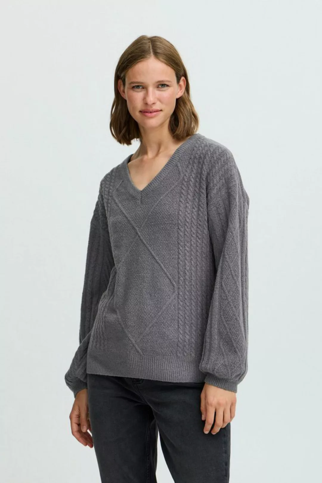 b.young Strickpullover BYMEDI VNECK JUMPER - feingestrickter Pullover günstig online kaufen