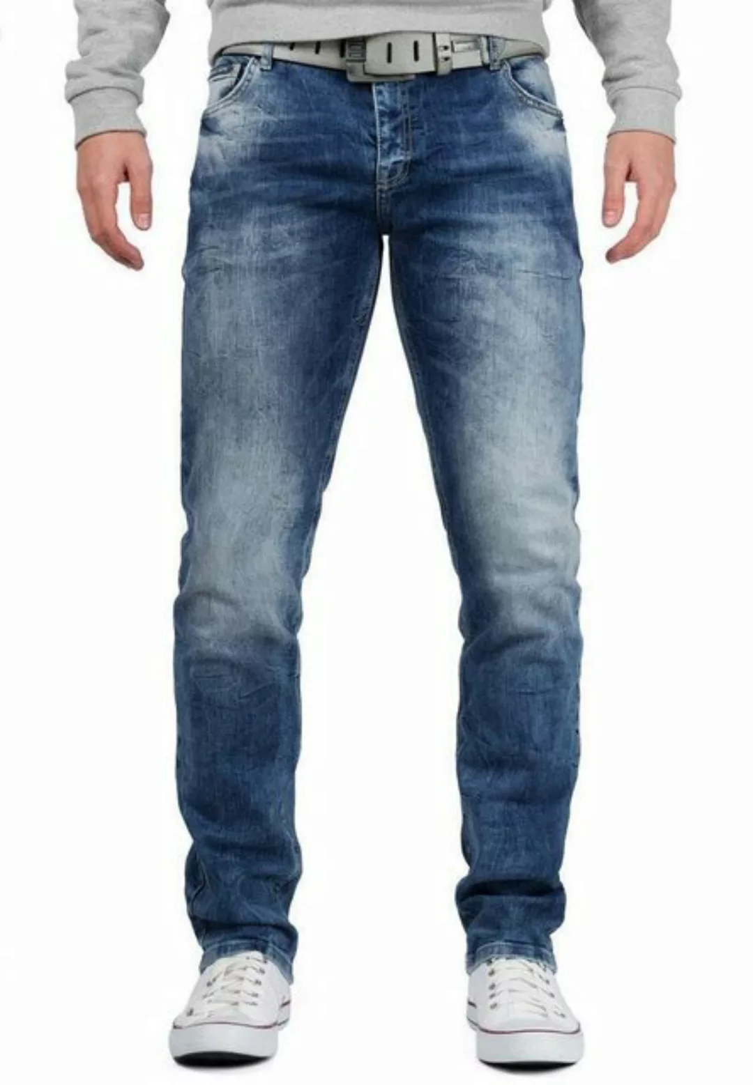 Cipo & Baxx Slim-fit-Jeans Casual Hose BA-CD533 Dunkelblau W32/L32 (1-tlg) günstig online kaufen