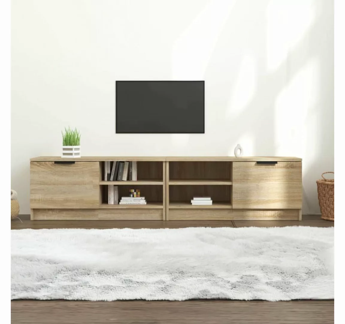 furnicato TV-Schrank TV-Schränke 2 Stk. Sonoma-Eiche 80x35x36,5 cm Holzwerk günstig online kaufen