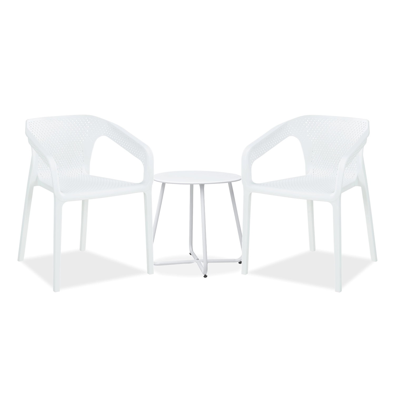 Homestyle4u Gartenmöbel Set 3-tlg in Weiß 2716 günstig online kaufen