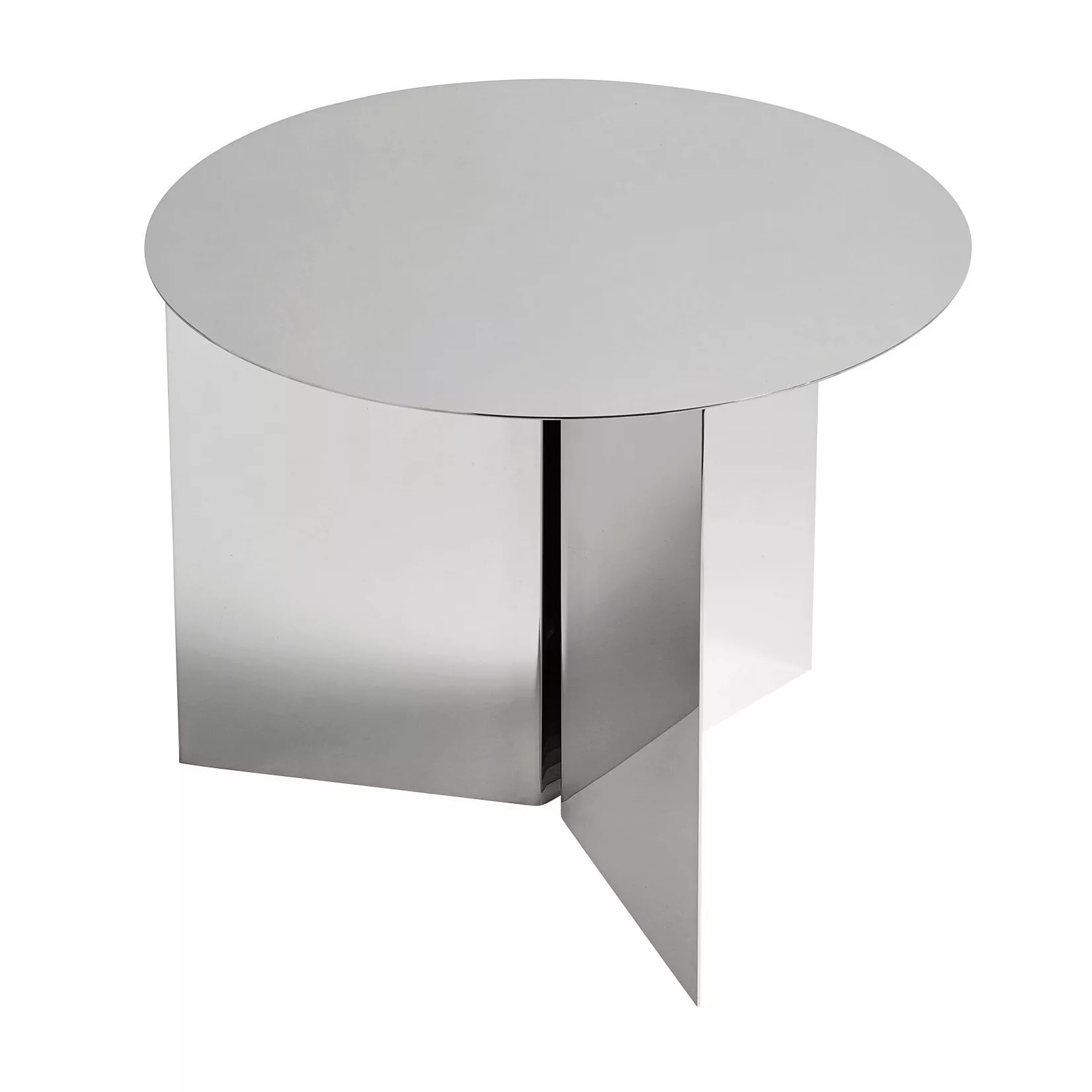Slit Round Beistelltisch / Ø 45 cm - Metall - Hay - Silber/Metall günstig online kaufen