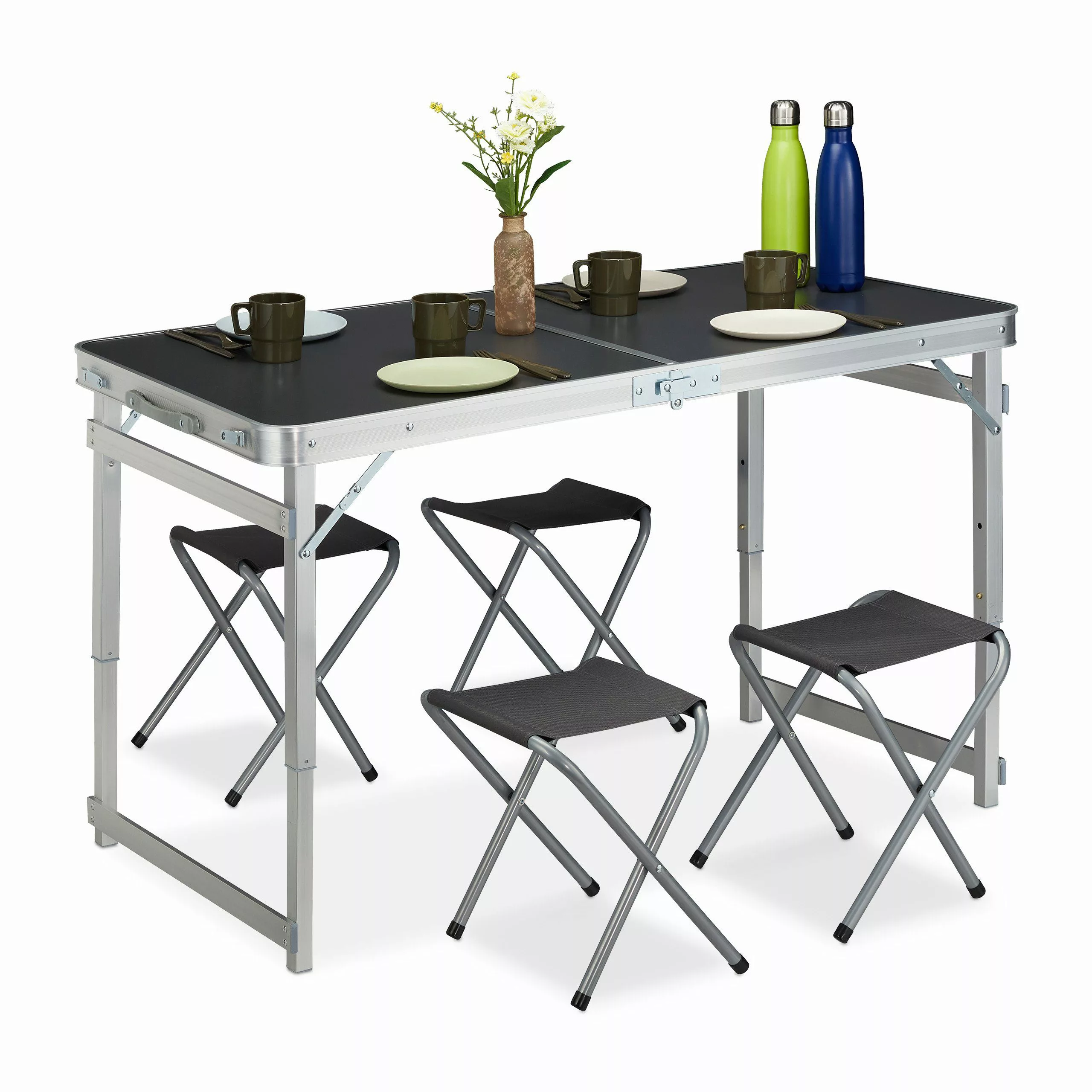 relaxdays Bierzeltgarnitur Campingtisch Set günstig online kaufen