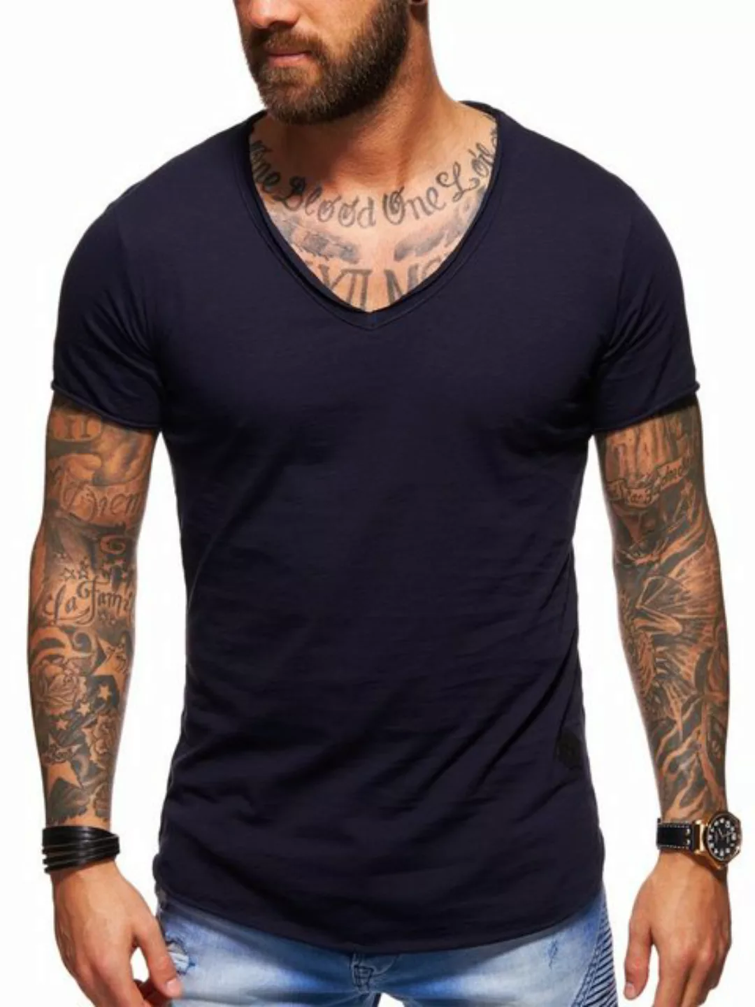 behype T-Shirt MSVALENCIA mit V-Ausschnitt günstig online kaufen