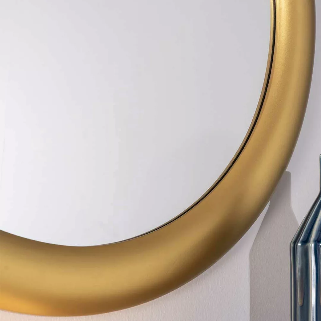 Runder Wandspiegel modern in Goldfarben 80 cm Durchmesser günstig online kaufen