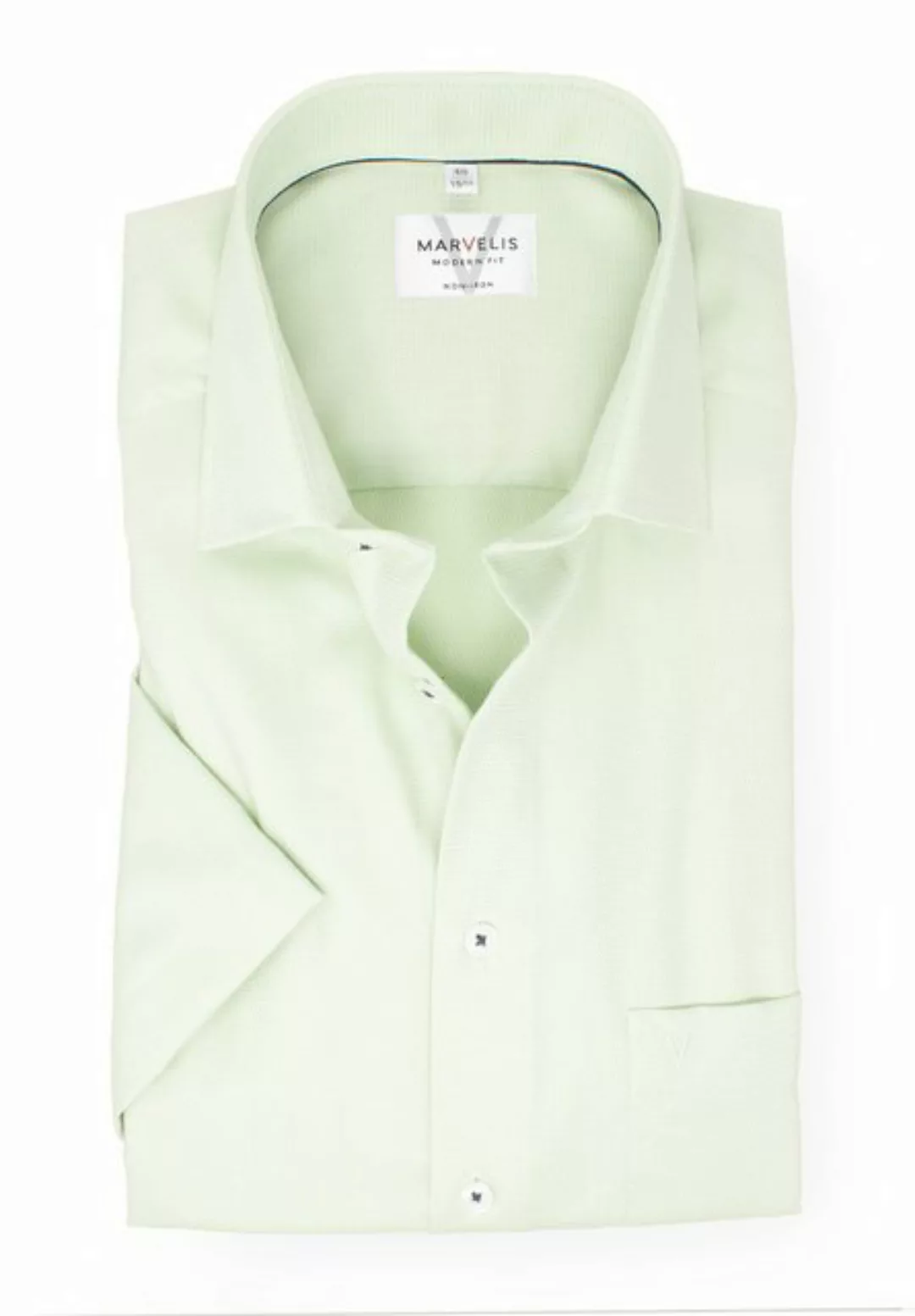 MARVELIS Kurzarmhemd Kurzarmhemd - Modern Fit - Struktur - Grün günstig online kaufen