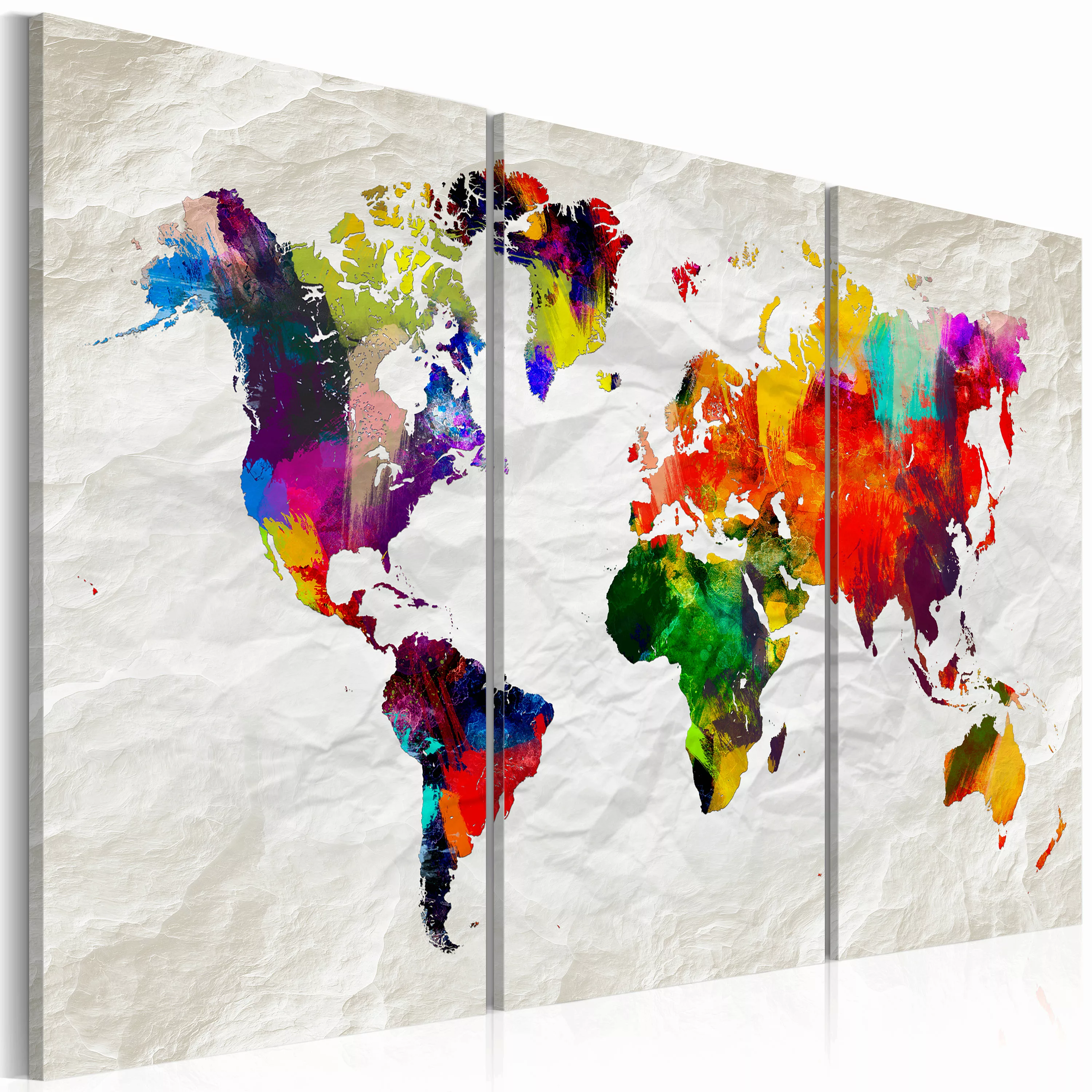Wandbild - World Map: Rainbow Madness Ii günstig online kaufen