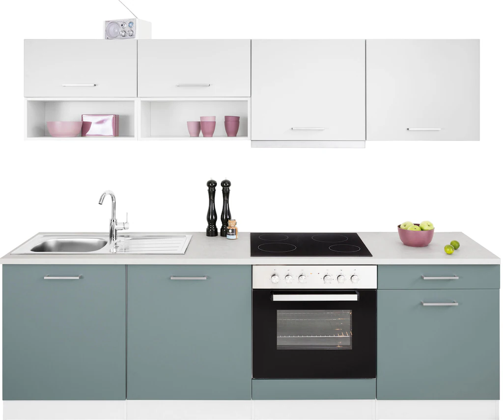 HELD MÖBEL Küchenzeile "Visby", mit E-Geräten, Breite 240 cm inkl. Geschirr günstig online kaufen