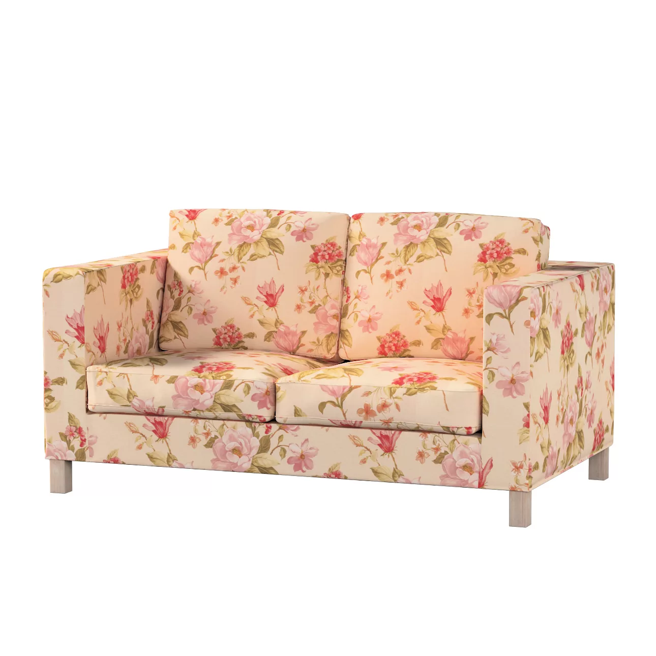 Bezug für Karlanda 2-Sitzer Sofa nicht ausklappbar, kurz, creme-rosa, 60cm günstig online kaufen