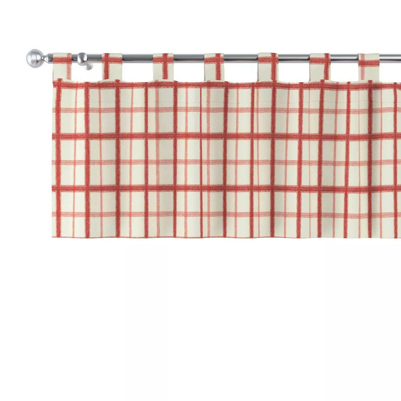 Kurzgardine mit Schlaufen, rot-creme, 390 x 40 cm, Avinon (131-15) günstig online kaufen