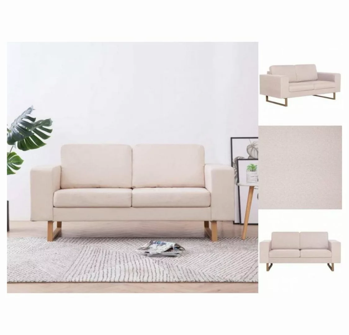 vidaXL Sofa 2-Sitzer-Sofa Stoff Cremeweiß Couch günstig online kaufen