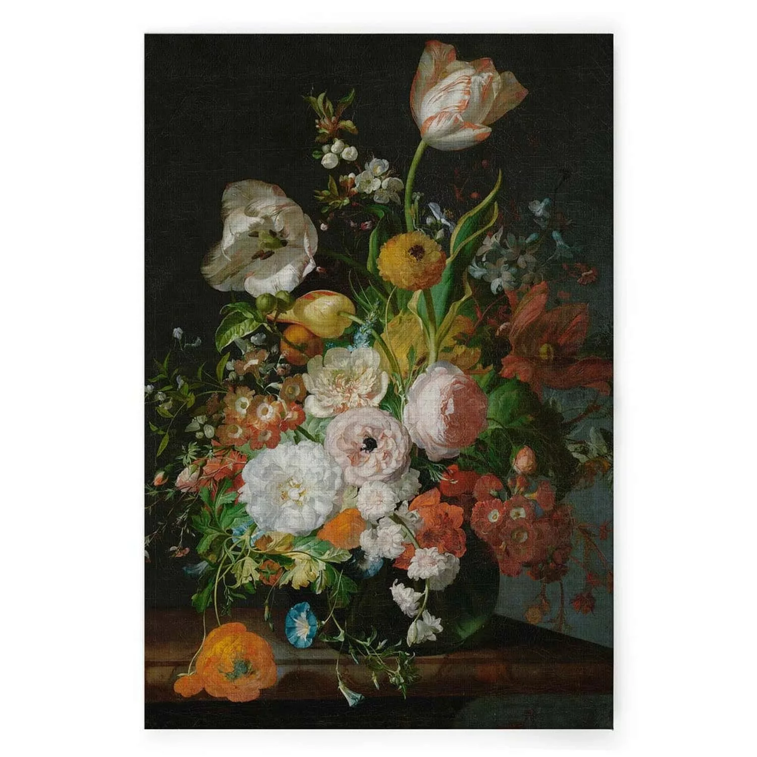 Bricoflor Stillleben Blumen Auf Schwarzem Hintergrund Gemälde Leinwandbild günstig online kaufen