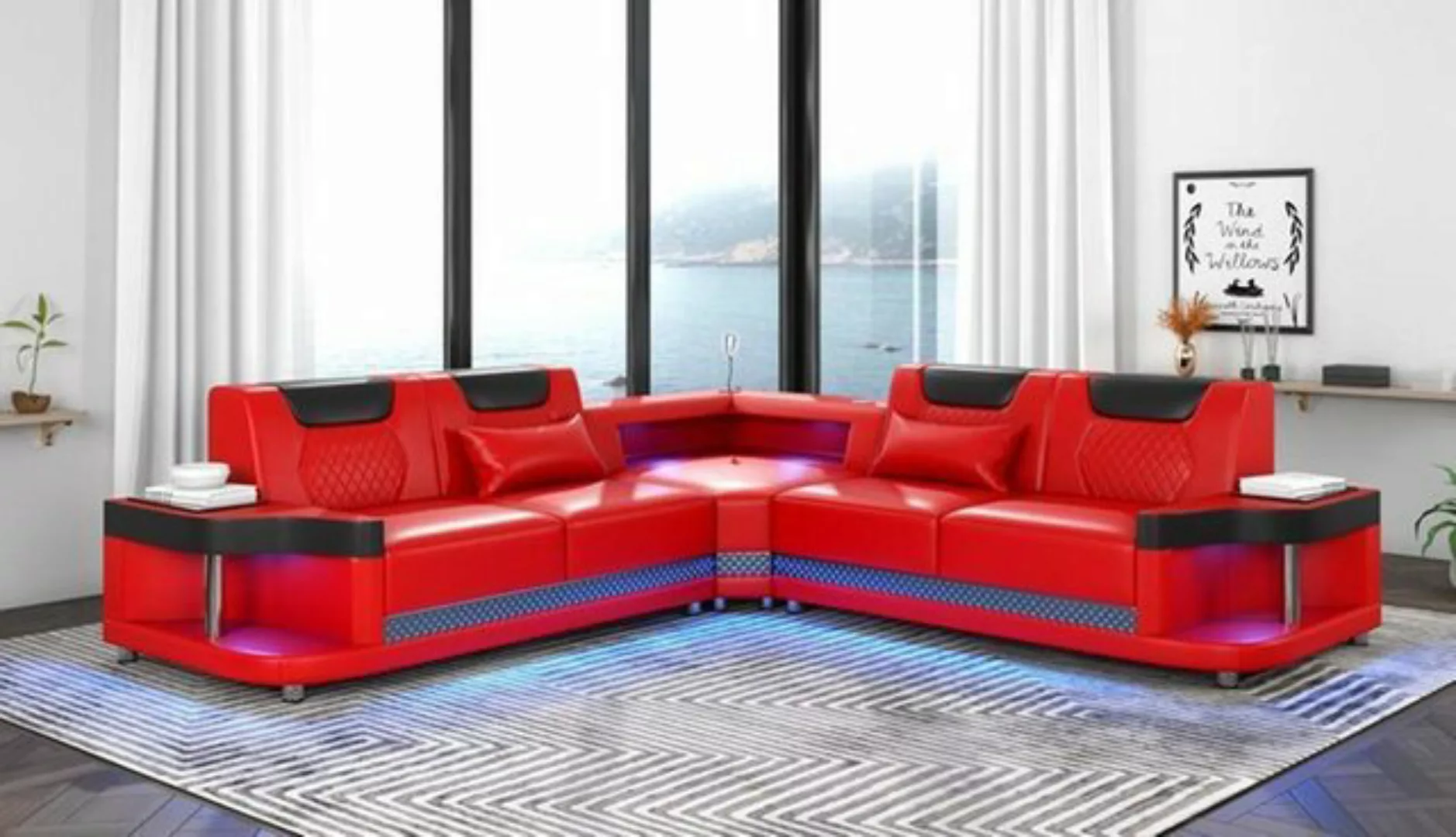 JVmoebel Ecksofa, Design Esk Ecksofa L-form Modern Sofas Ledersofa Couch Wo günstig online kaufen