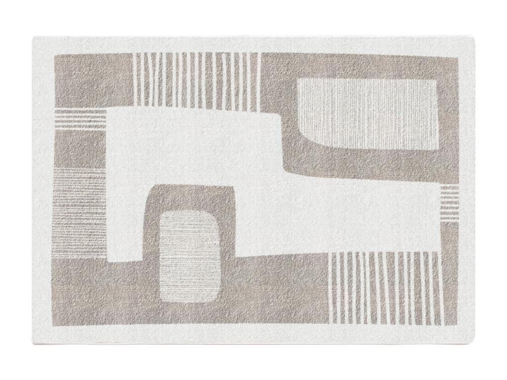 Designer-Teppich mit abstraktem Muster - 160 x 230 cm - Grau & Beige - VENU günstig online kaufen