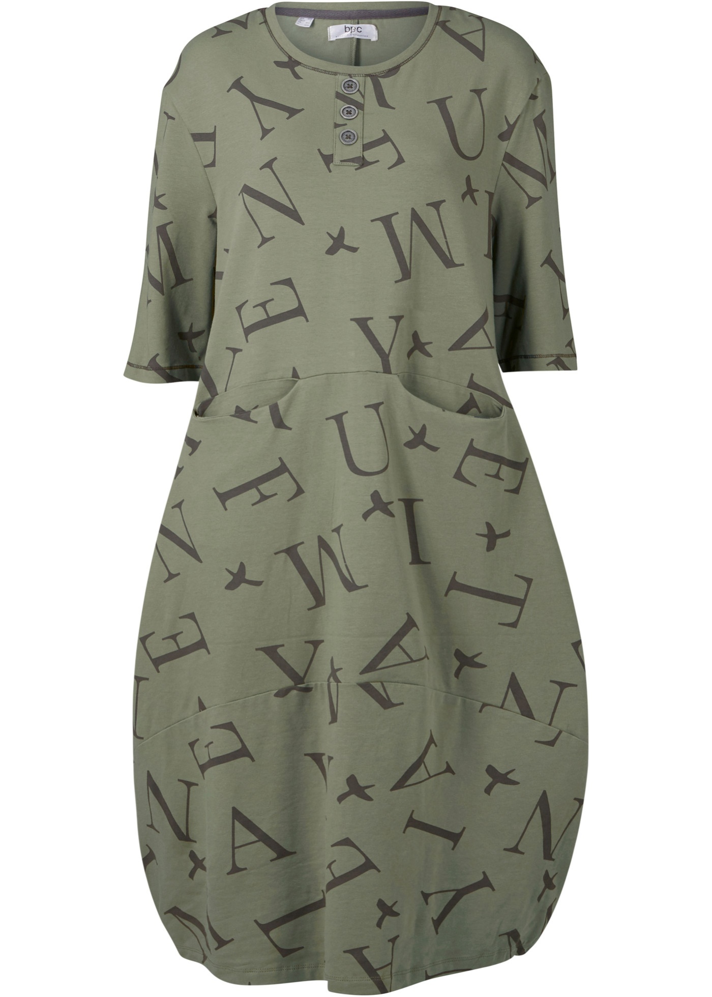 Weites Baumwoll-Kleid mit Taschen, knieumspielend günstig online kaufen