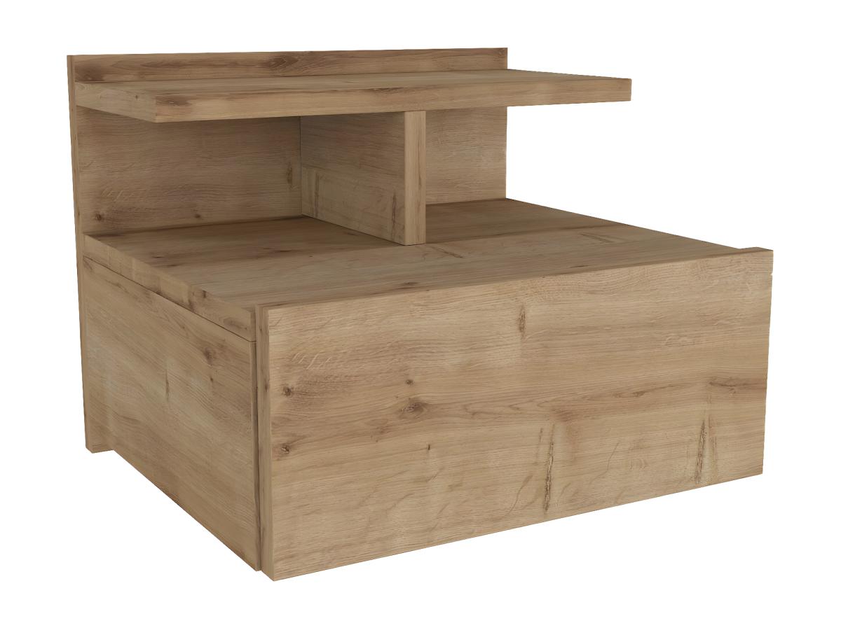 Nachttisch hängend - 1 Schublade - Farbe: Holzfarben - AZELNO günstig online kaufen